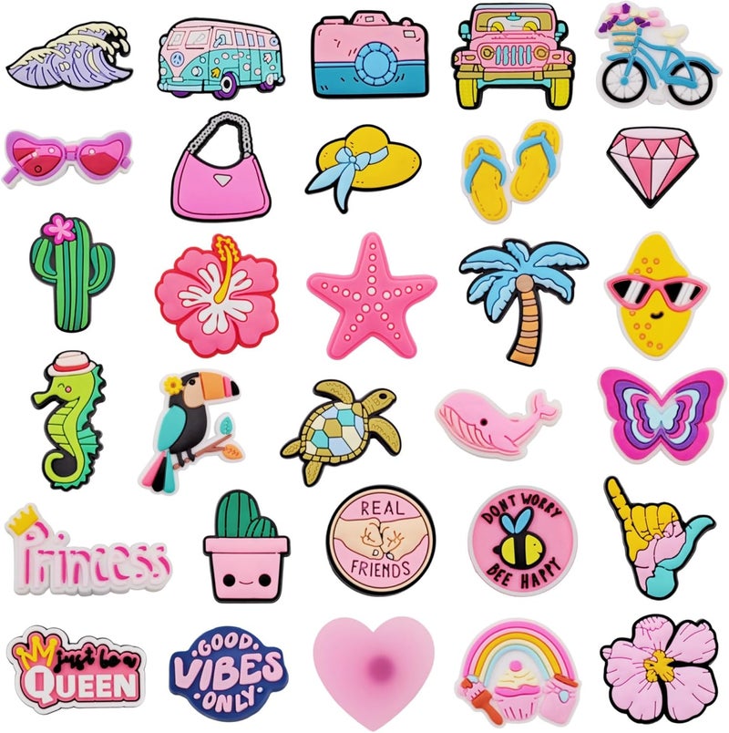 COOTRUKER 30pcs Shoes Charms for Clogs Pins Bag Accessories for Girls Boys Kids Shoes Decoration Charms for Women Men Party Favors - Image 1